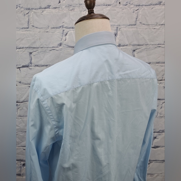 Burberry Men's Dress Shirt Formal Gatsby Blue Classic Fit Large 16 x 34 / 41 EU - Picture 12 of 16